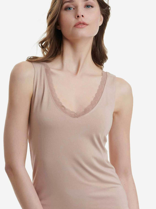 Walk Bamboo Beige Light Women's Tank Top with S...