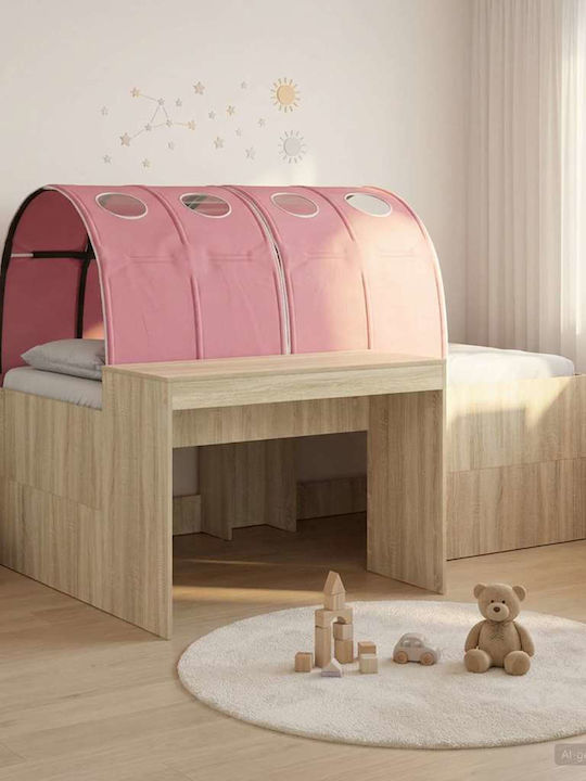 Kids Bed Single with Desk Pink
