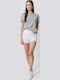Bluza Damă Bumbac Gri Deschis