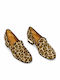 Leather Women's Loafers in Brown Color