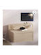 Bedside Table Dotta Wooden Beige 52x33.6x28cm