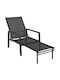 Double Metallic Black Garden & Pool Deckchair 63x185x55cm