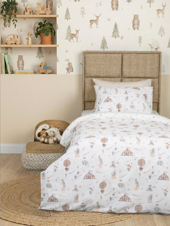 Sunshine Cotton Feelings Set Kids Duvet Cover Single With Pillowcase Cotton White 170x250cm