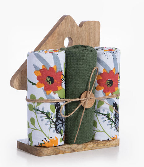 Nef-Nef Homeware House Πασχαλινό Στολίδι Ξύλινο Πράσινο Σετ 4τμχ