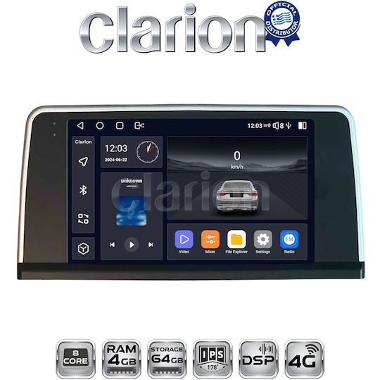 Clarion Gl72350 OEM Multimedia Car Screen BMW Series 3 2010 > F30 F31 F34 F35 F80 BMW Series 4 2013 > F32 F33 F36 F83 NBT System CarPlay Android Auto BT GPS Wi-Fi GPRS