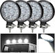 Led Αδιάβροχοι Στρογγυλοί Προβολείς 27w 12-24v 2300lm 6500k Ip67 Σετ 4 Τεμαχίων