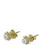 Silver Gold Plated Stud Earrings With Pearls