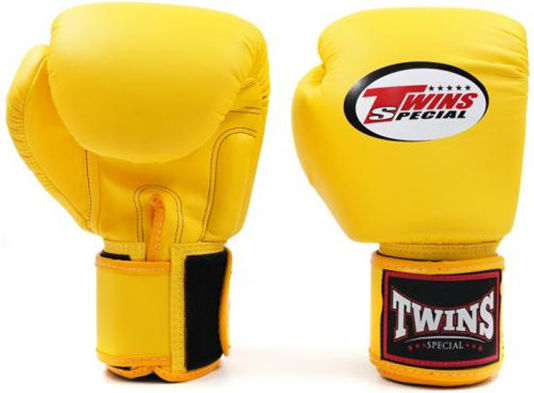 Twins Special Boxing Gloves from Synthetic Leather for Competition Yellow