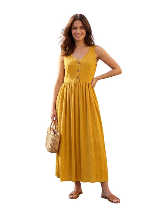 Rochie De Femei Naf Naf Palerme Galben Mustar Maxi M