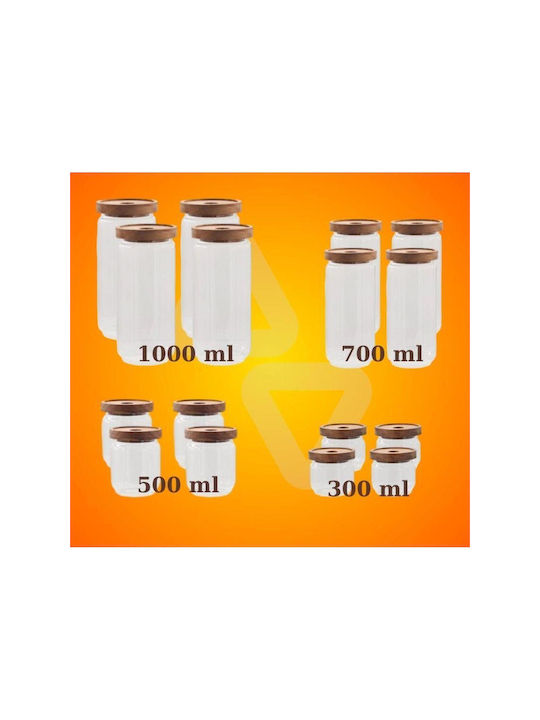 SteweHome Set of 16 General Use Glass Orange Jars with Lid 1000ml