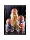 SteweHome Set of 3 General Use Glass Orange Jars with Lid
