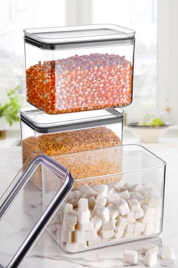 SteweHome Set 3 Stück Lebensmittelgläser Allgemeine Verwendung mit Kunststoffdeckel Orange 1750ml