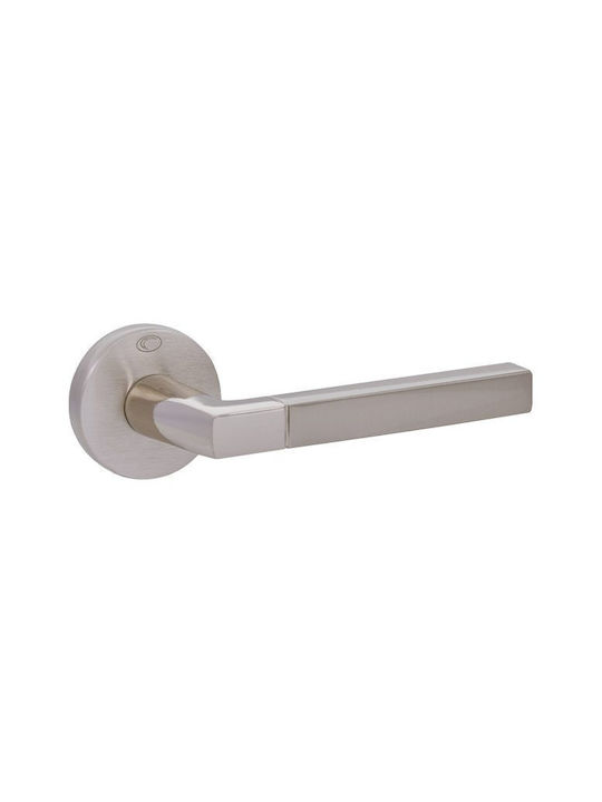 Convex WC Lever With Rosette 2095 Pair With Mouthpiece Nickel Matt