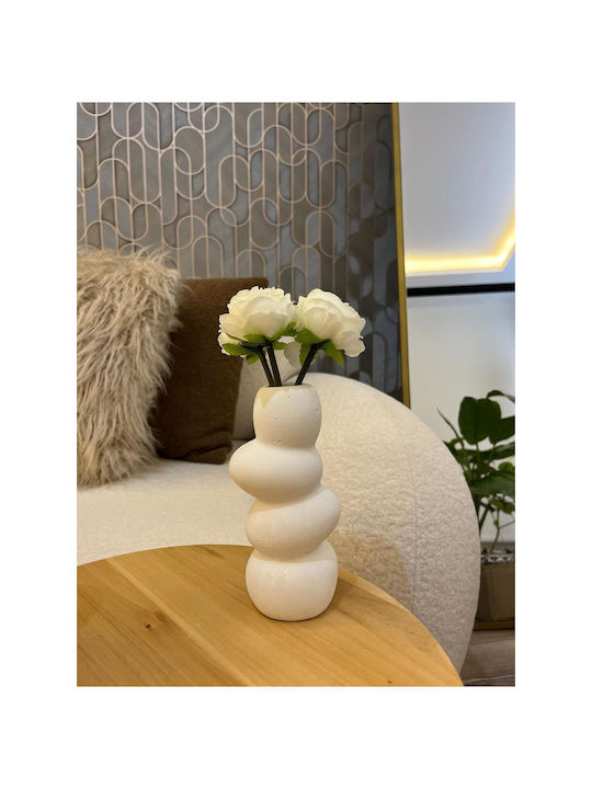 SteweHome Decorative White Vase 15xH17cm