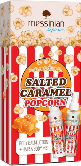 Messinian Spa Salted Caramel Popcorn Travel Set for Moisturizing 2pcs