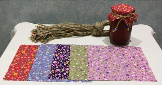 Stewehome Set of Fabric Jar Lid Covers Beads Jar 370 Ml Purple