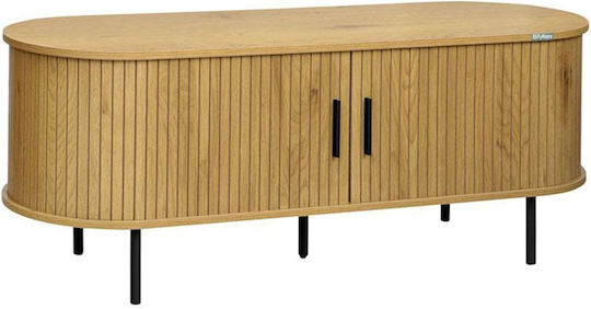 TV Stand from Metal & Wood Black W120xD40xH48cm