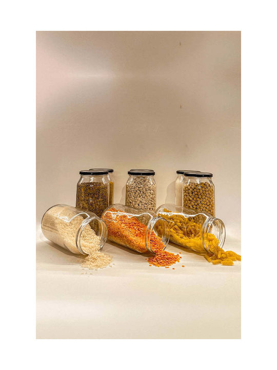 SteweHome Ste-041513-P41513 Spice Jars Glass Black 9 Pieces