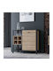 Metal Sideboard Riviera Oak 94x40x85cm