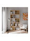 Wall Mounted Wooden White Bookcase 94x35x197cm