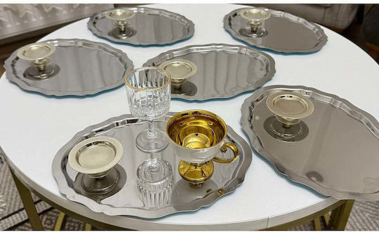 SteweHome Tavă Decorativă Metalică Ovală 25x20x25cm 6 Bucăți