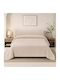 Linea Home Beverly Pique Single Blanket 160x220cm Ecru