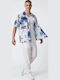 Short Sleeve Linen Shirt Sky Blue
