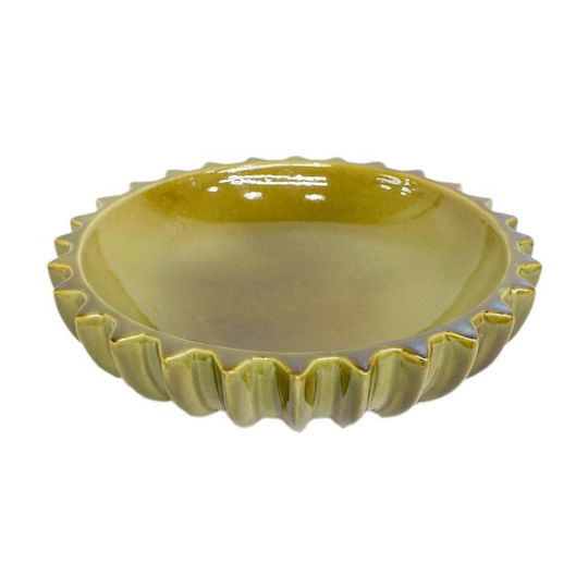 Fylliana Bol Decorativ Ceramic Galben 39x39x9cm Fylliana Bol Decorativ Ceramic Galben 39x39x9cm