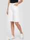 Women's White Jean Bermuda