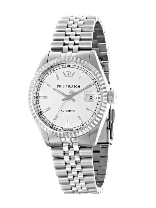 Philip Watch Caribe Men's Watch 39mm Battery with Metal Bracelet White/Silver