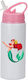 Photoretous Kinder Trinkflasche Ariel 600ml Weiß Rosa Deckel