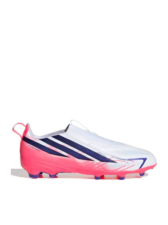 F50 Hyperfast League Laceless FG Παιδικά Ποδοσφαιρικά Παπούτσια με Τάπες Λευκά