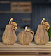 Stewehome Set of Decorative Concrete Items Apple Pear Shape Gold 20x10x18 Cm