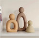 Stewehome Decorative Modern Bohemian Set Of Three Pieces Abstract Family Figure Stone Powder Multicolour 12x12 Cm