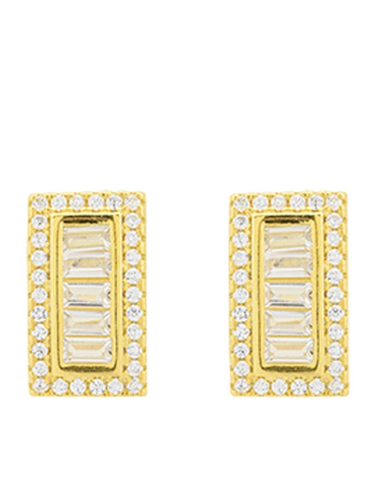 Breeze Breeze Earrings from Silver Gold Plated with Stones