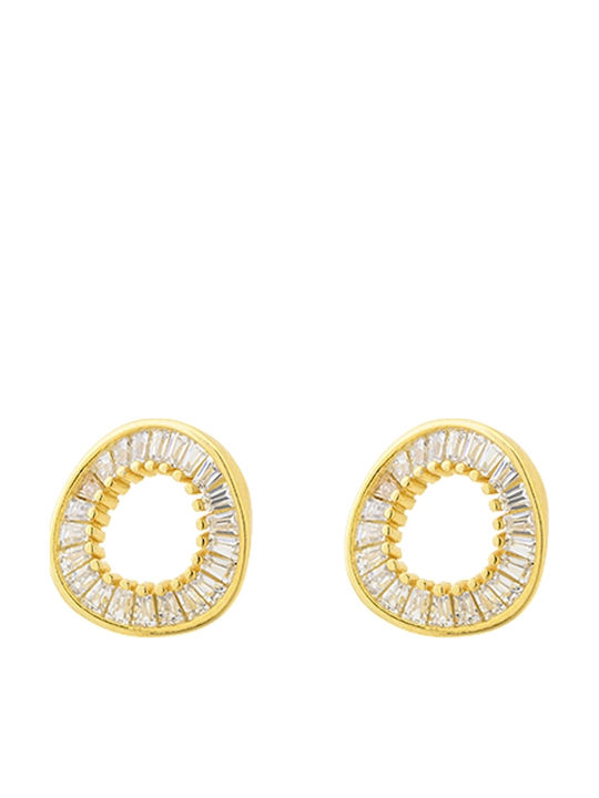 Breeze Earrings from Silver Gold Plated with Stones
