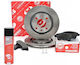 Front Brake Disc and Pad Set Citroën C1 1607872280