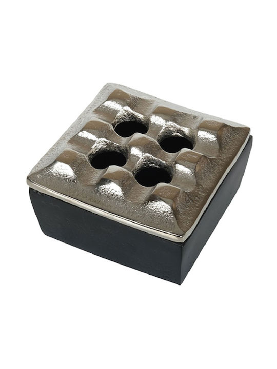 Σταχτοδοχείο Αντιανεμικό Asr108 7,7x4,5cm Silver-black Espiel Αλουμίνιο