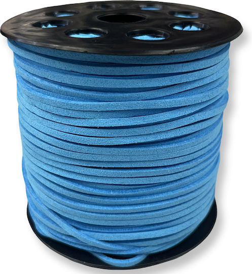 Schnürsenkel Suede 3mm Hellblau – Rolle 100 Meter