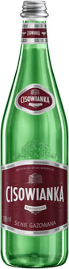 Carbonated Water Cisowianka Mineral in Glass Bottle 0.7lt