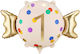 Beige Foil Birthday Balloon "1" 5cm