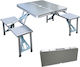 Aluminum Table Set for Camping Foldable Grey