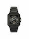 Off White Herrenuhr Batterie mit Transparentem Metall-Armband
