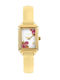 Women's Watch Battery with Yellow Leather Strap