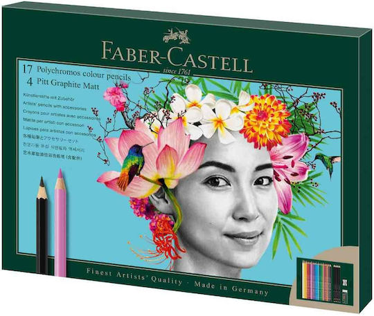 Faber-Castell Polychromos & Pitt Graphite Matt Buntstifte Set 23 Stück