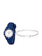 Chronostar Women's Watch 35mm Battery with Blue Rubber Strap