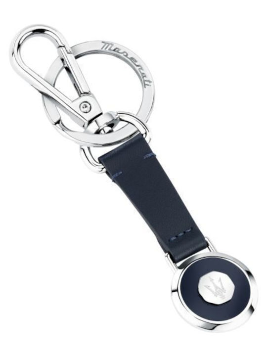 Maserati Keyrings Ss Leather Blue Enamel Blue Maserati Keyrings Ss Leather Blue Enamel Blue
