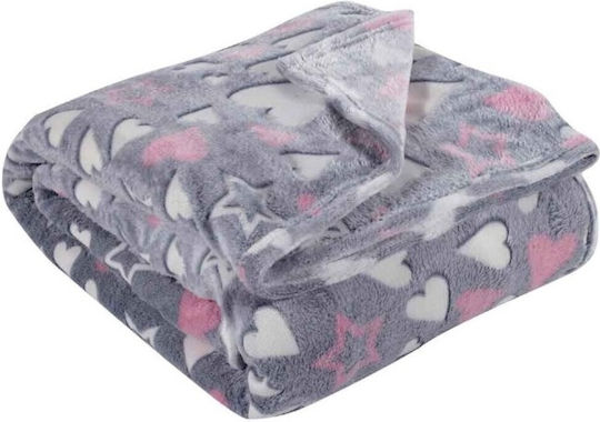 Fleece Kinderdecke Leuchtendes Lila 180x120cm