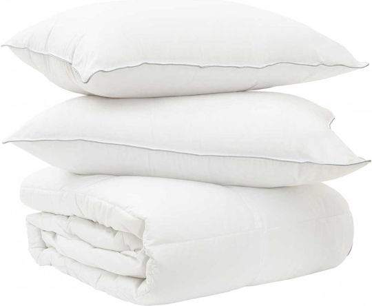 vidaXL Set Quilt Super King 220x240cm White 2 Pieces 150 GSM