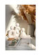 Stewehome Set Of 3 Pieces Of Abstract Family Concrete Figures Modern Minimalist Style White 8x6x12 Cm